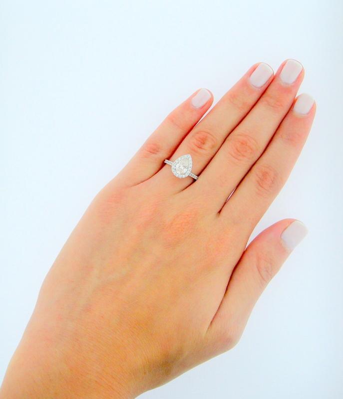 1.45 ct Pear Shaped Diamond Engagement Ring - BenzDiamonds