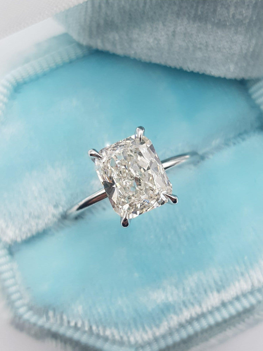 2.15 Carat Cushion Cut Hidden Halo Diamond Engagement Ring - BenzDiamonds