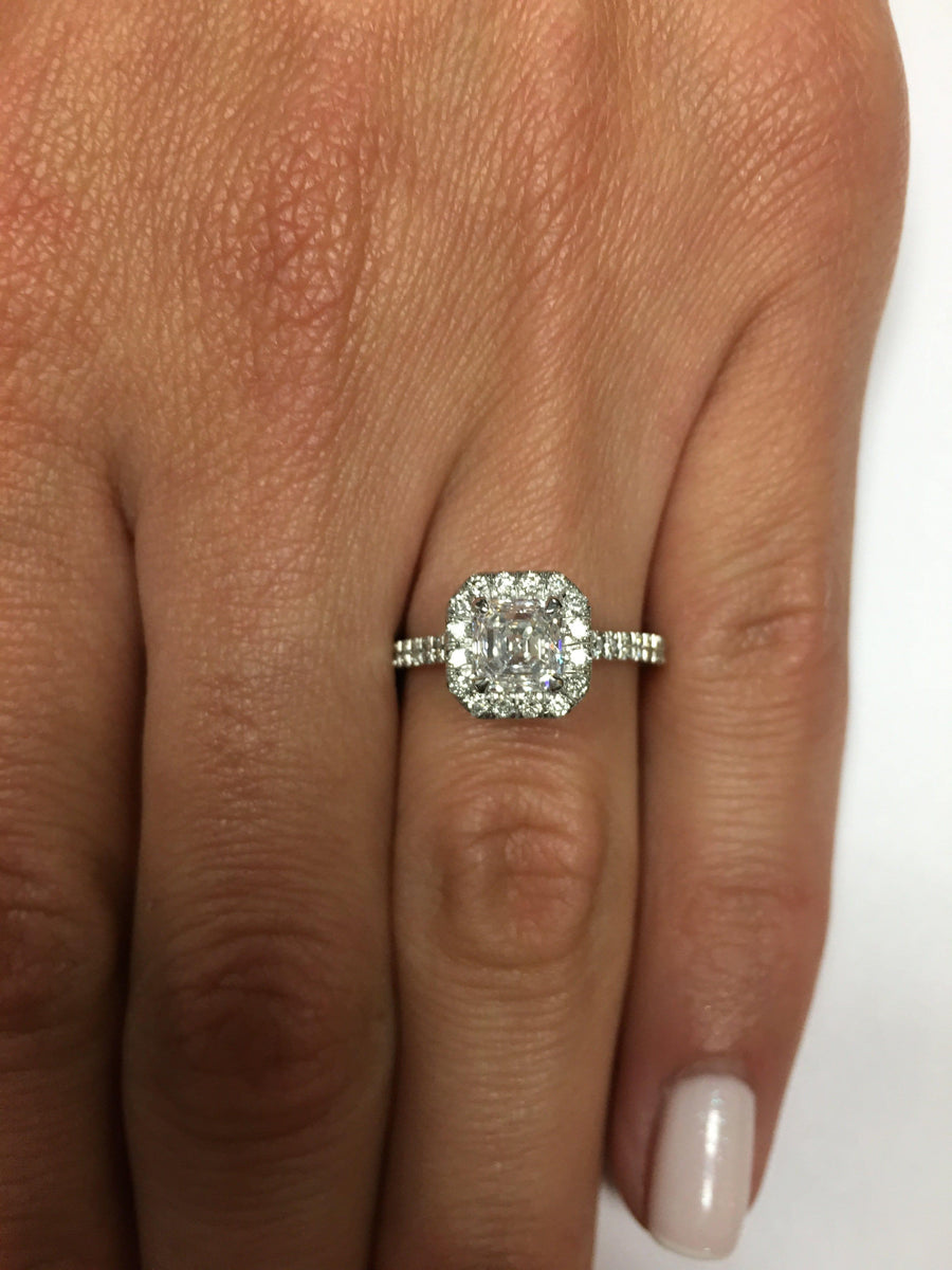 1.45 ct Asscher Cut Diamond Engagement Ring - BenzDiamonds