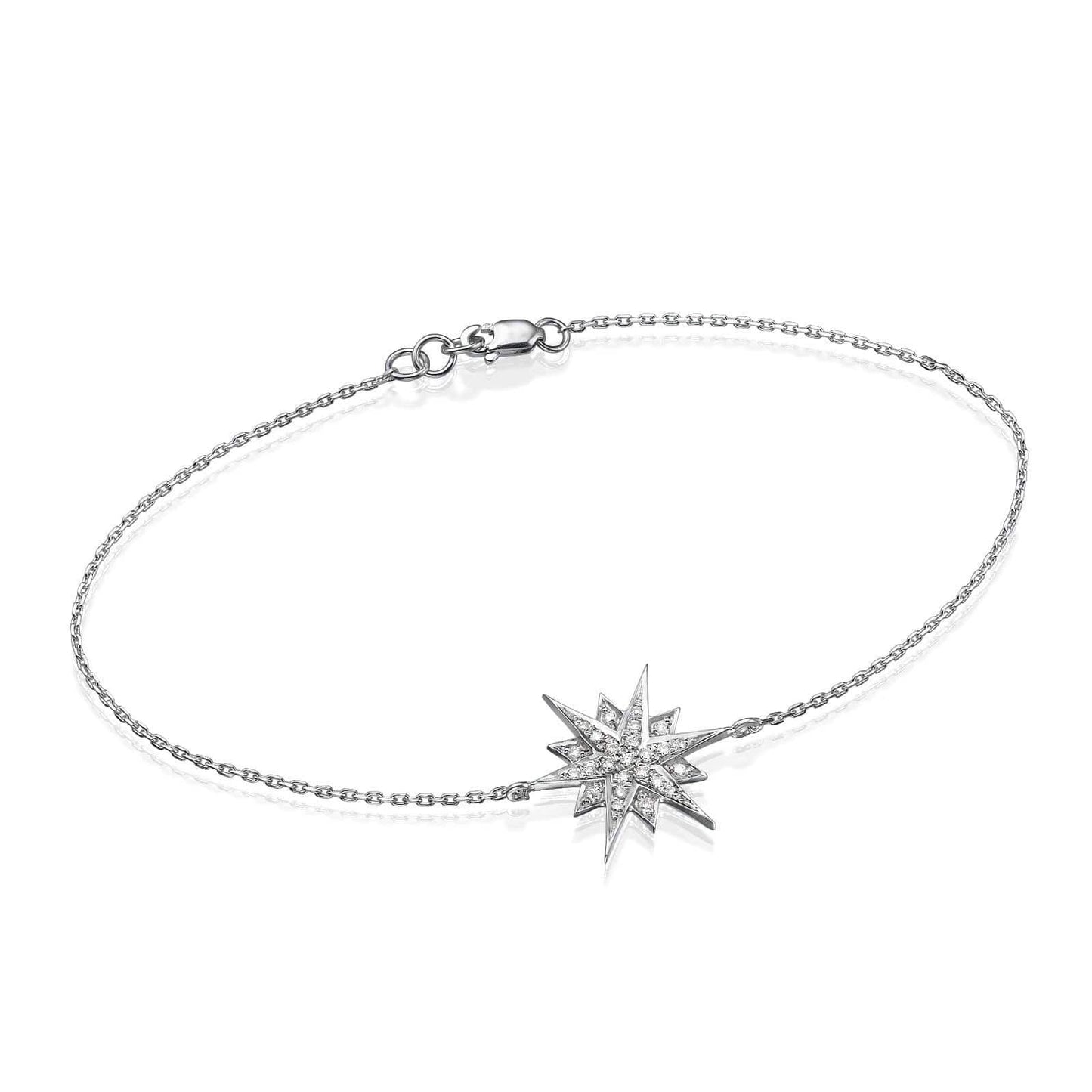 Mid Size Star Diamond Bracelet in 18K Gold - BenzDiamonds