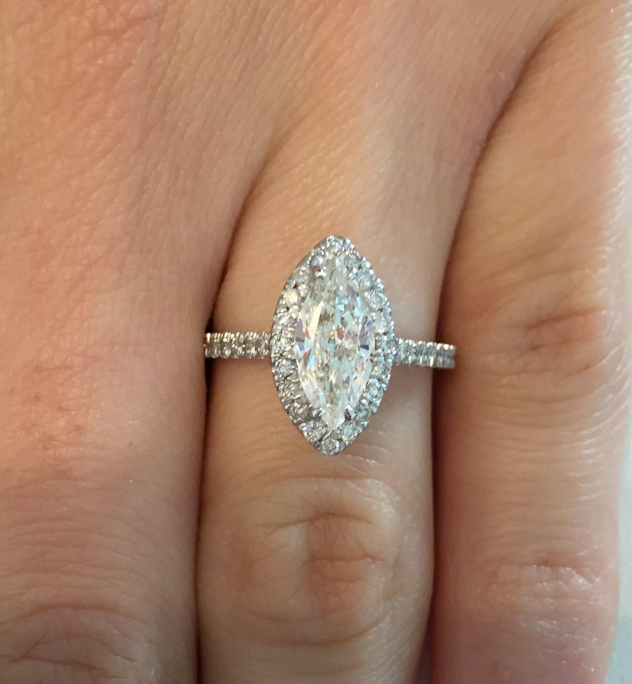 1.36 ct Marquise Cut Diamond Engagement Ring - BenzDiamonds