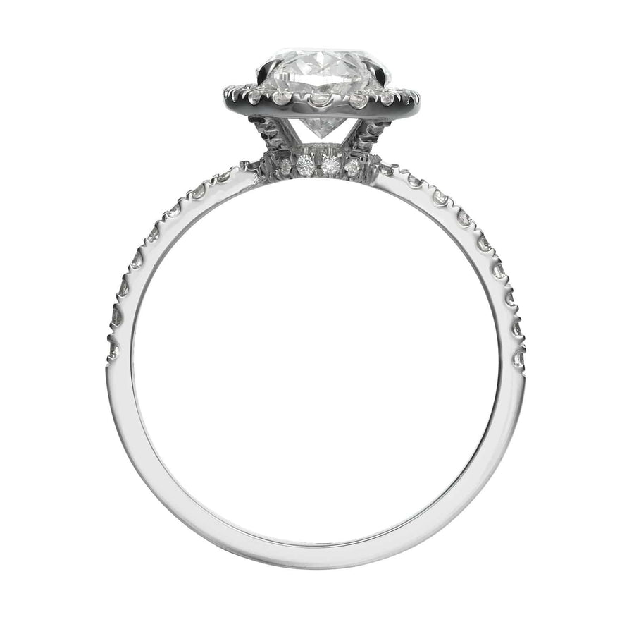 2.27 ct Oval Cut Halo Diamond Engagement Ring - BenzDiamonds