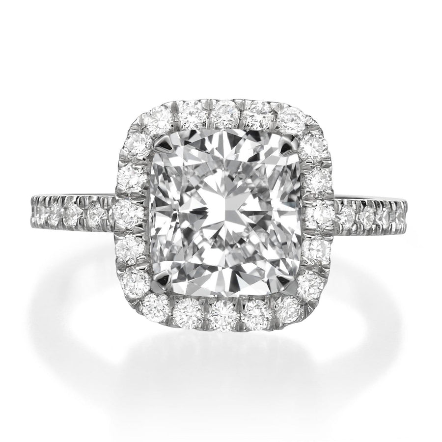 3.76 ct Cushion Cut Diamond Engagement Ring - BenzDiamonds