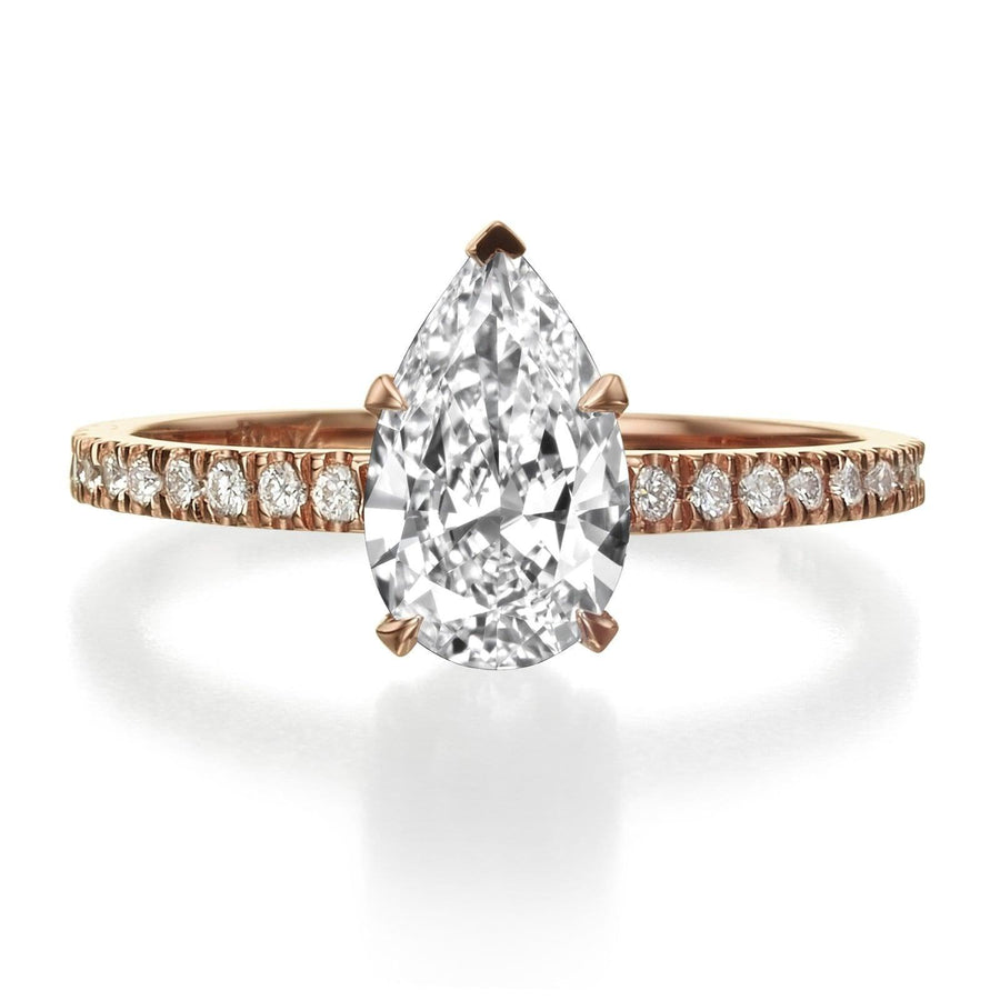 1.60 ct Pear Shaped Diamond Engagement Ring - BenzDiamonds