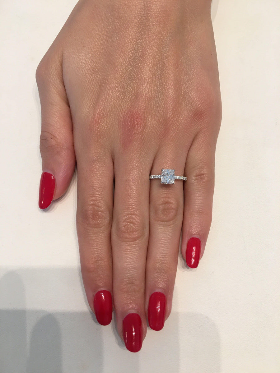 1.55 ct Cushion Cut Diamond Engagement Ring - BenzDiamonds