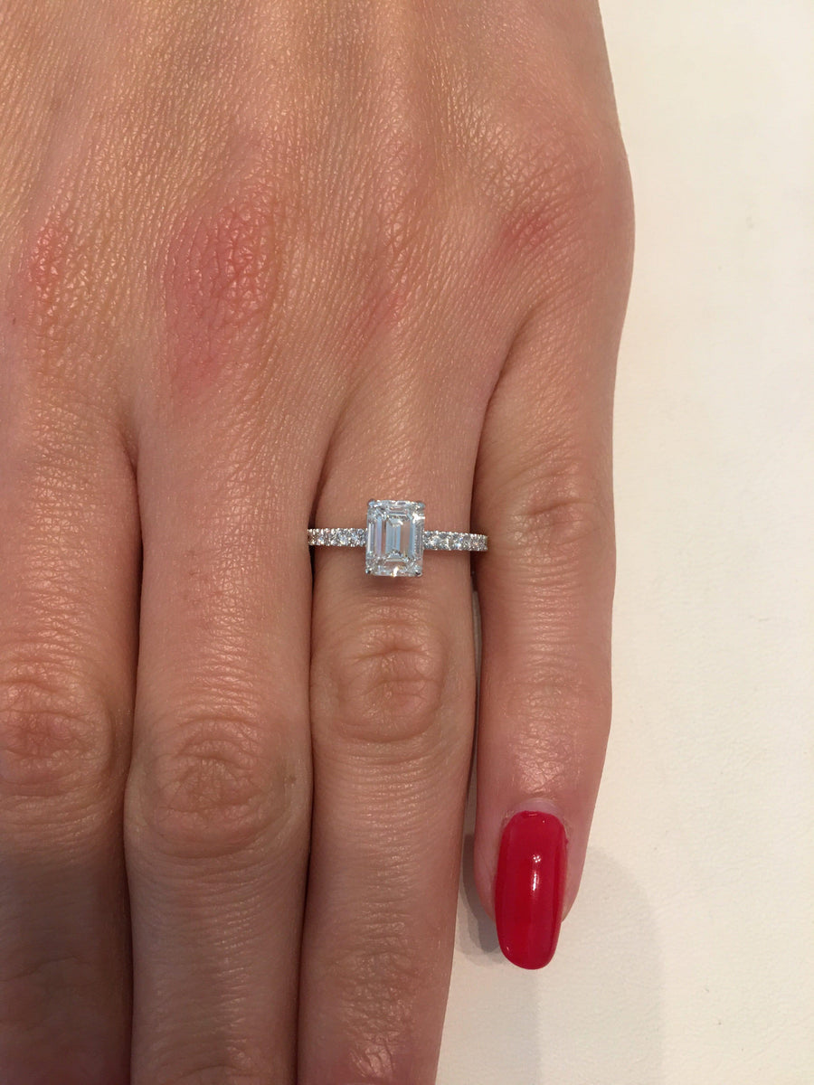 1.56 ct Emerald Cut Diamond Engagement Ring - BenzDiamonds