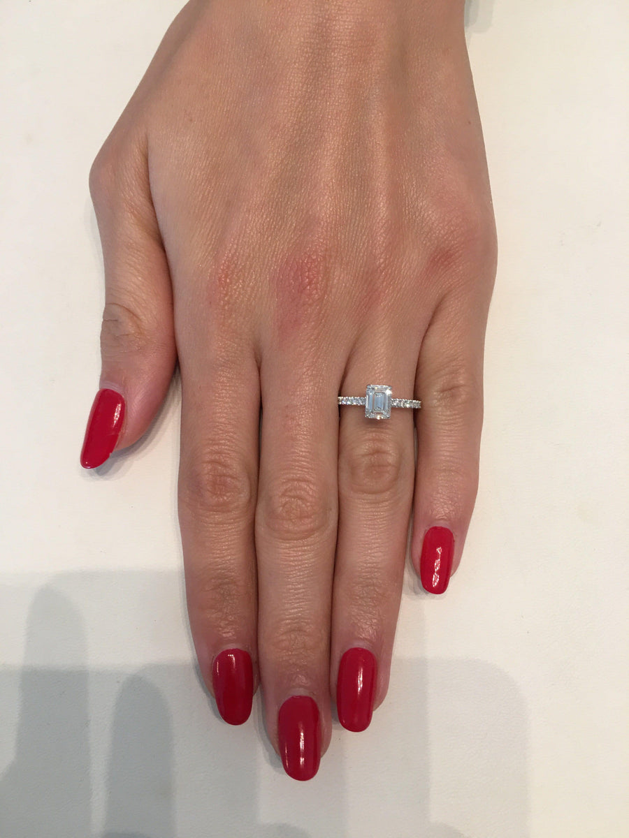 1.56 ct Emerald Cut Diamond Engagement Ring - BenzDiamonds