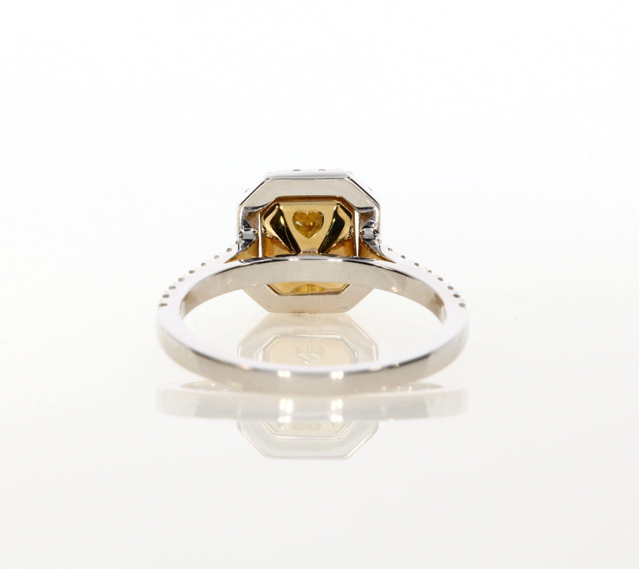 1.37 ct Fancy Yellow Radiant Cut Diamond Engagement Ring - BenzDiamonds