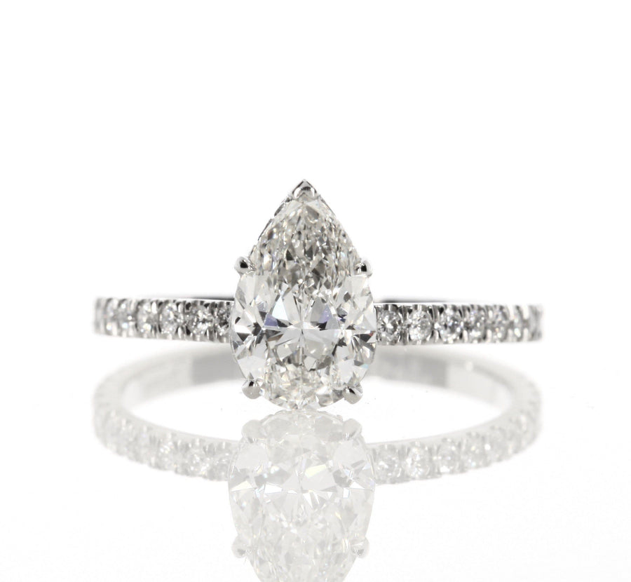 2.15 ct Pear Shaped Diamond Engagement Ring - BenzDiamonds