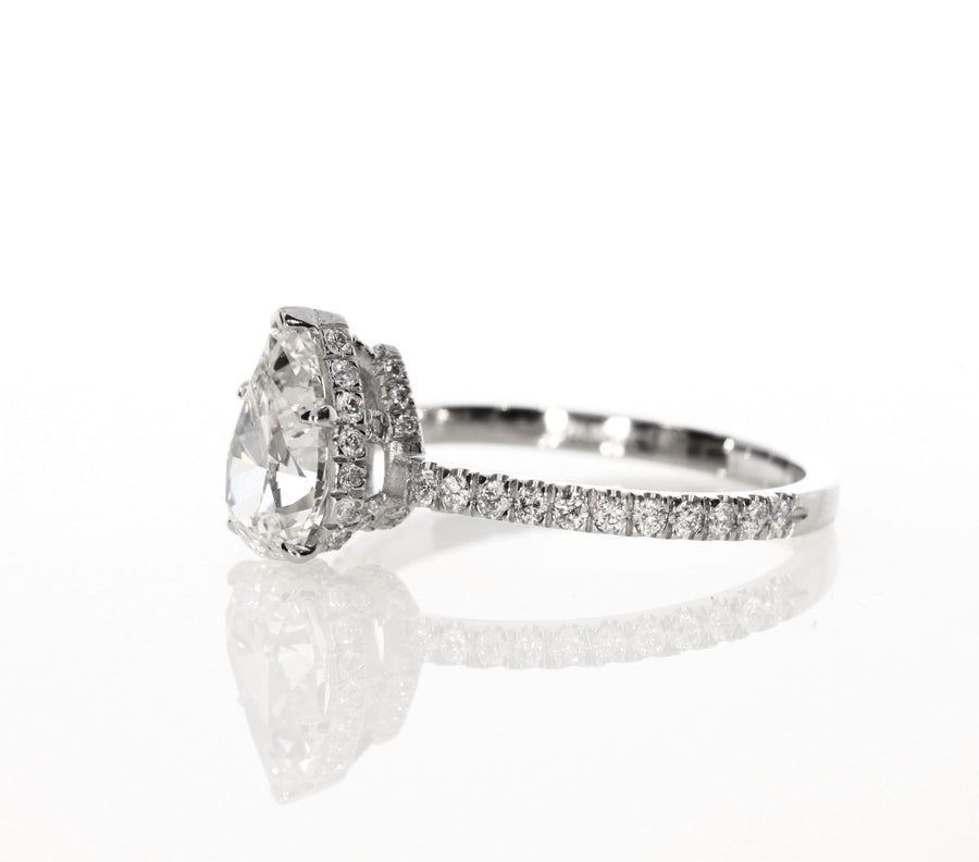 2.15 ct Pear Shaped Diamond Engagement Ring - BenzDiamonds