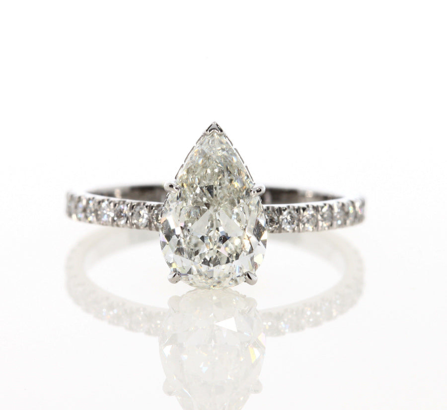 2.05 ct Pear Shaped Diamond Engagement Ring - BenzDiamonds