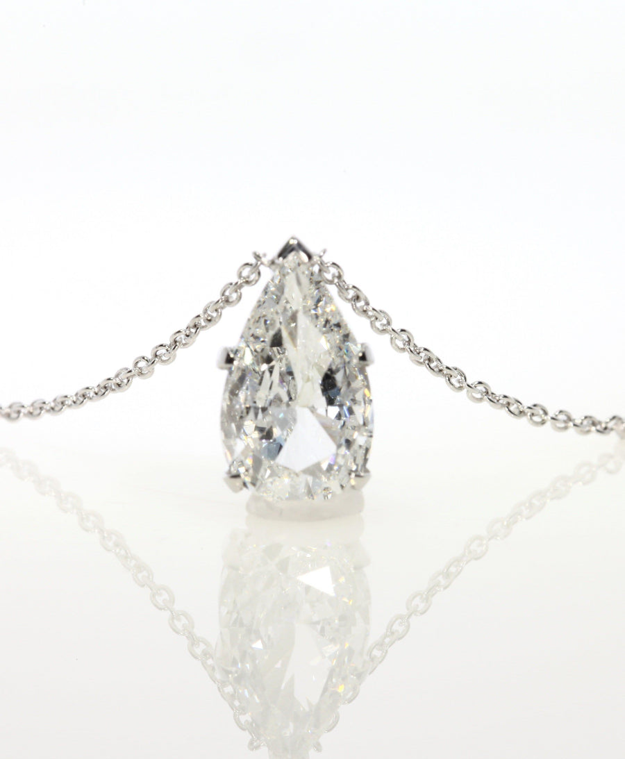 2.02 ct Pear Shape Diamond Solitaire Pendant Necklace - BenzDiamonds