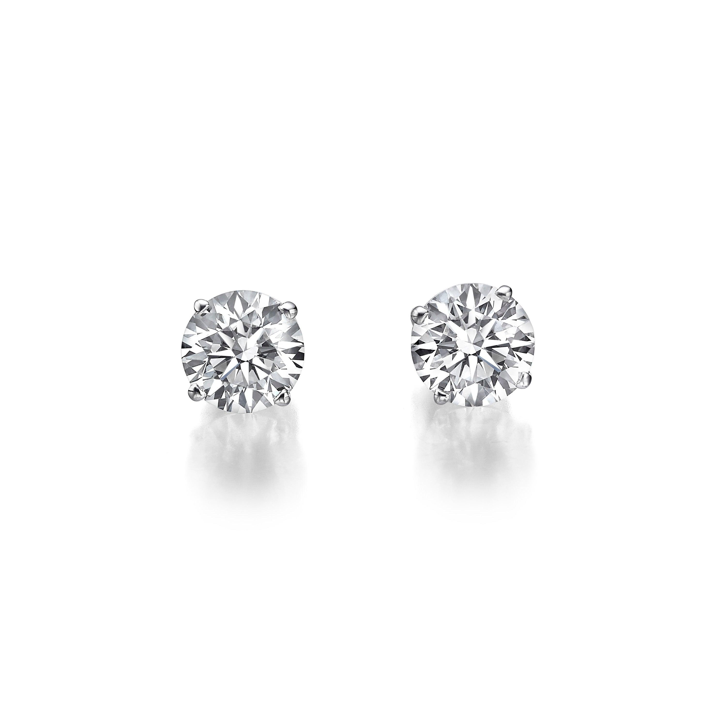 4 Ct Lab Grown Round Brilliant Cut Diamond Stud Earrings – Benz & Co ...