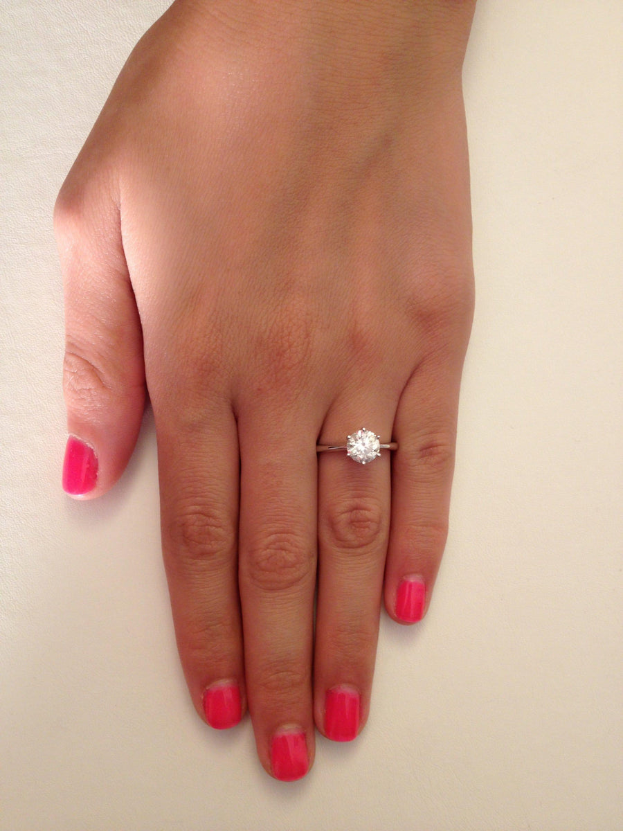 1.10 ct Round Cut Diamond Engagement Ring - BenzDiamonds