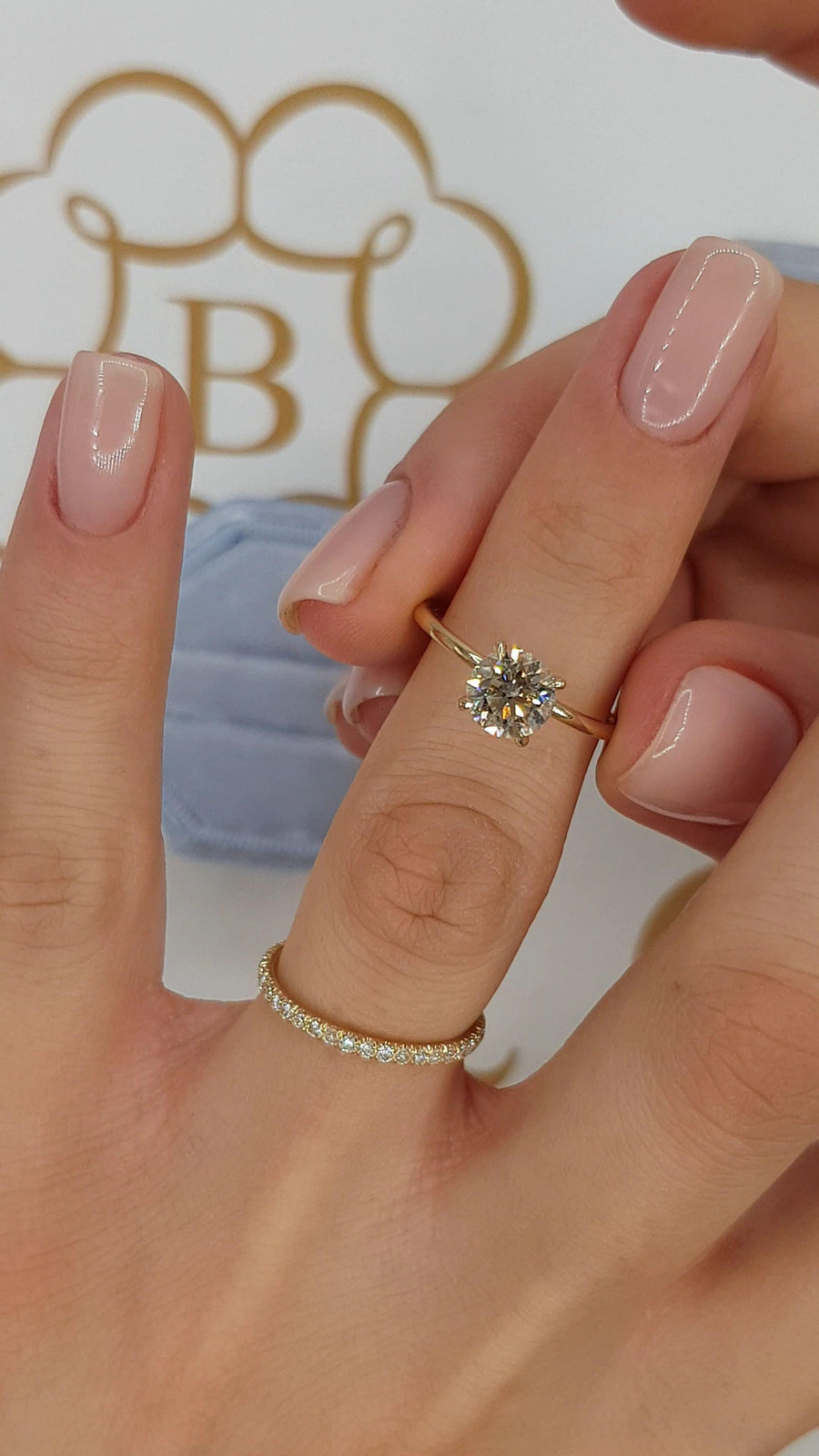 1.02 Carat Round Brilliant Cut Diamond Engagement Ring - BenzDiamonds