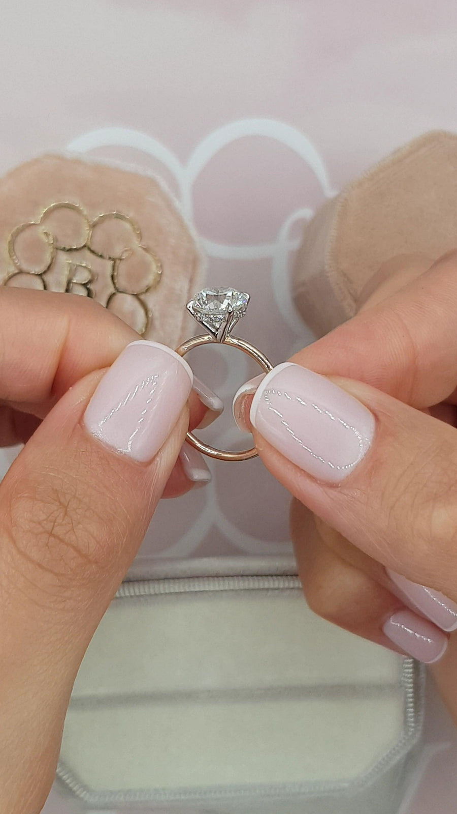 2.15 Carats Round Brilliant Cut Hidden Halo Two-Tone Diamond Engagement Ring - BenzDiamonds