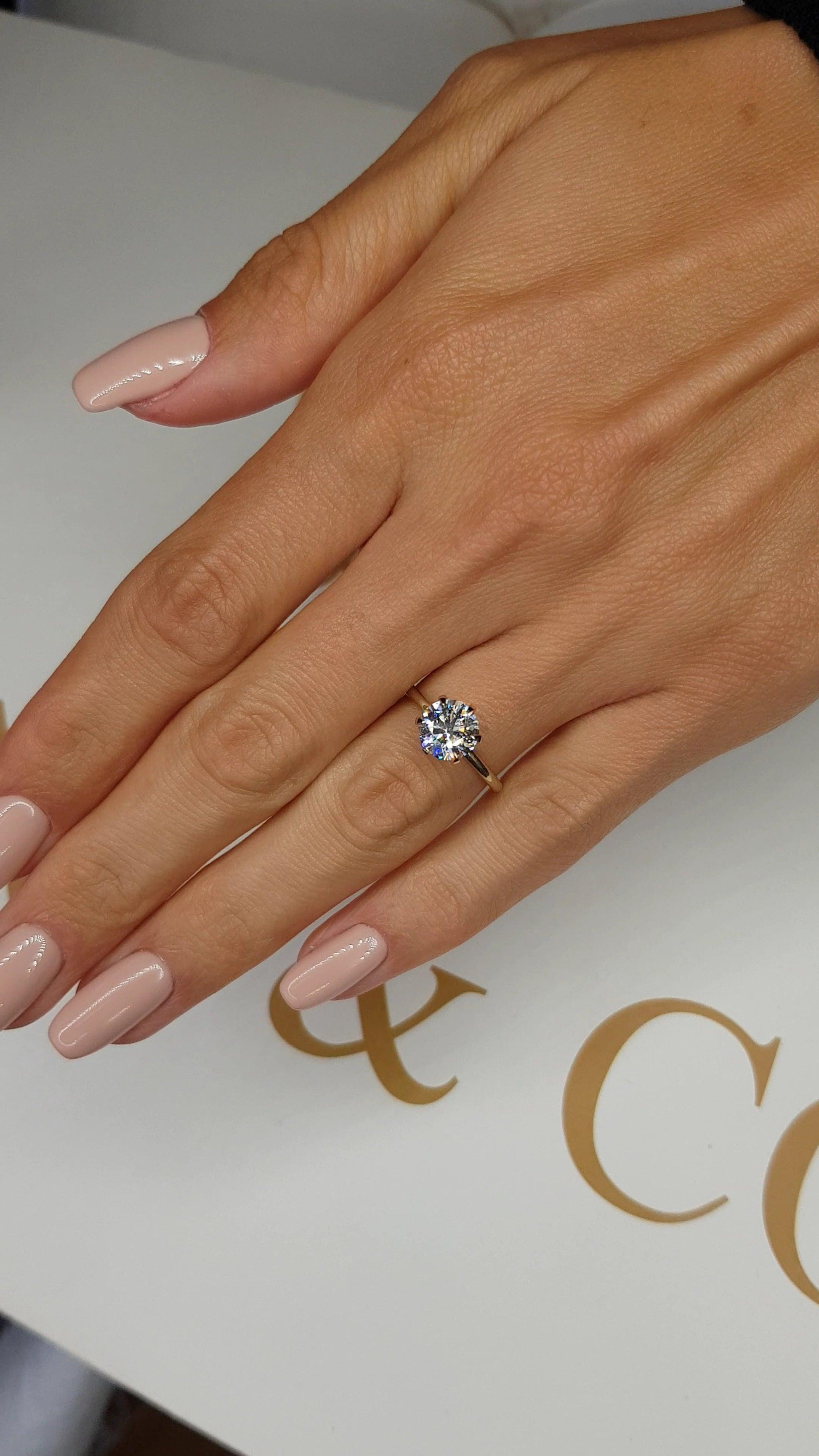 1.50 Carat Round Brilliant Cut Six Prongs Diamond Engagement Ring in Yellow Gold - BenzDiamonds