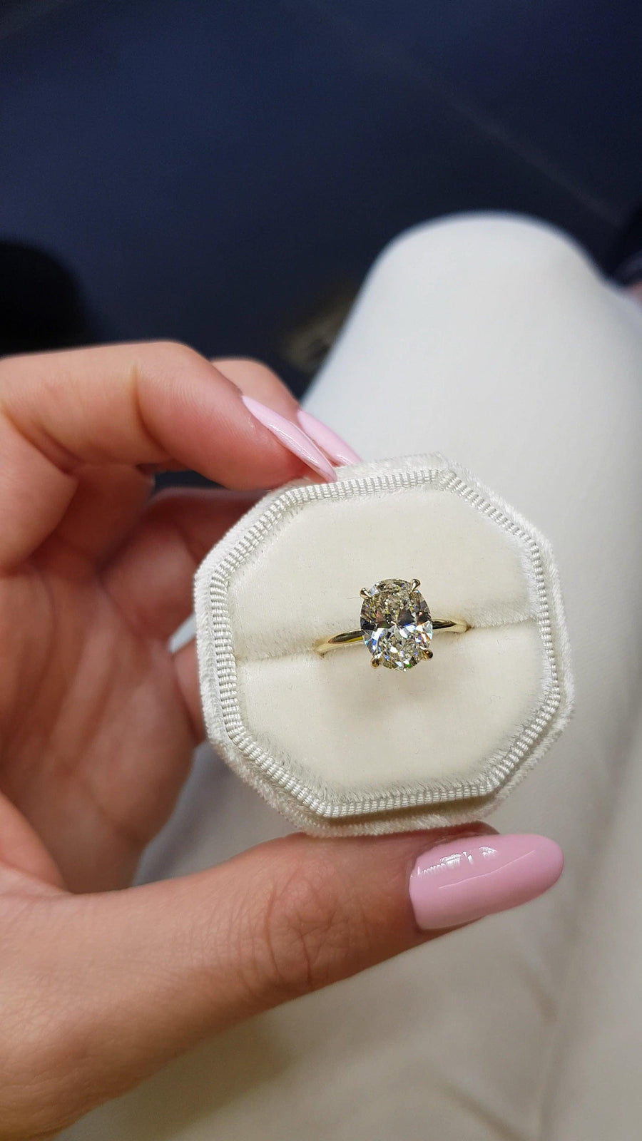 3 Carat Oval Cut Solitaire Diamond Engagement Ring - BenzDiamonds