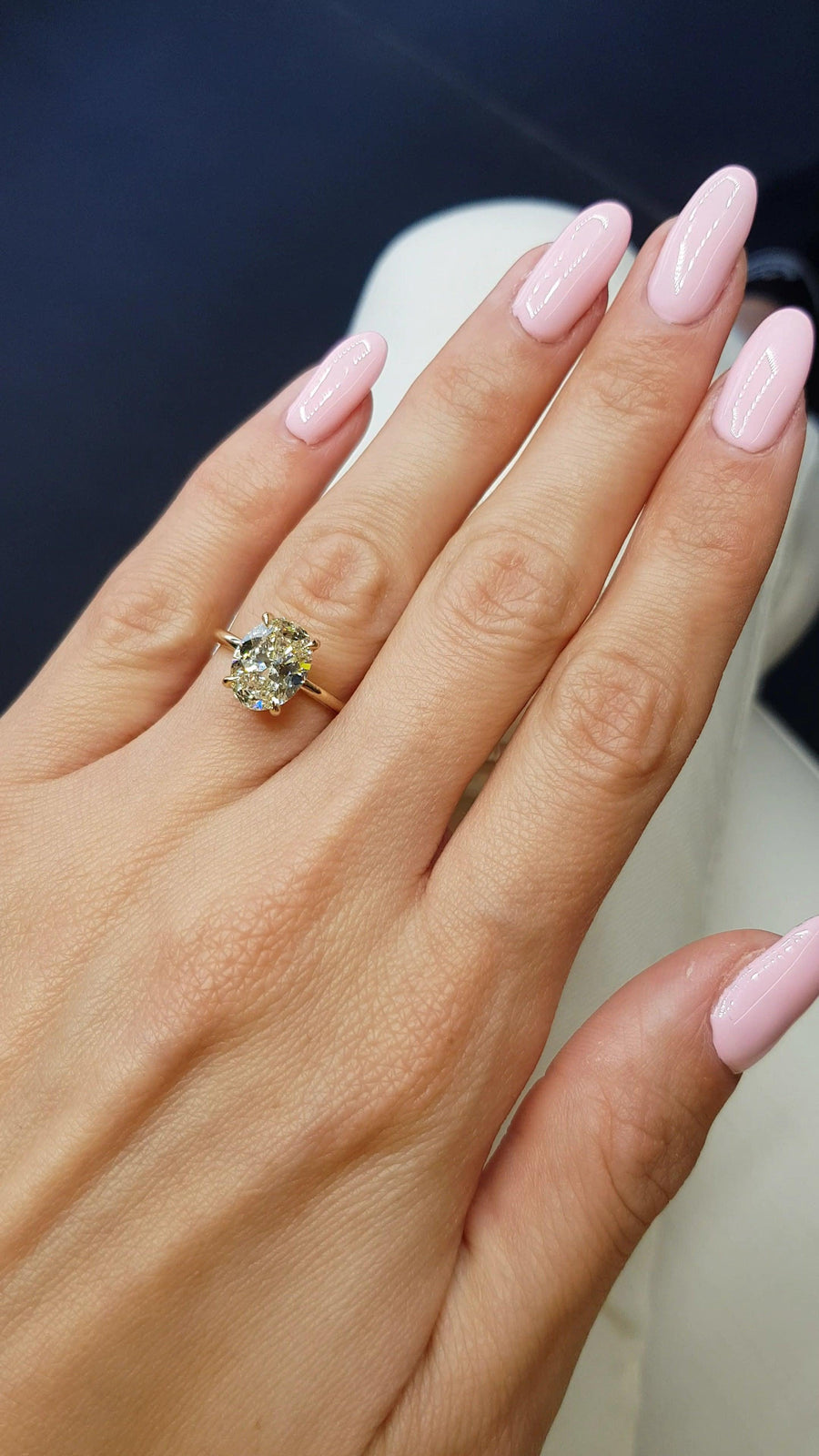 3 Carat Oval Cut Solitaire Diamond Engagement Ring - BenzDiamonds