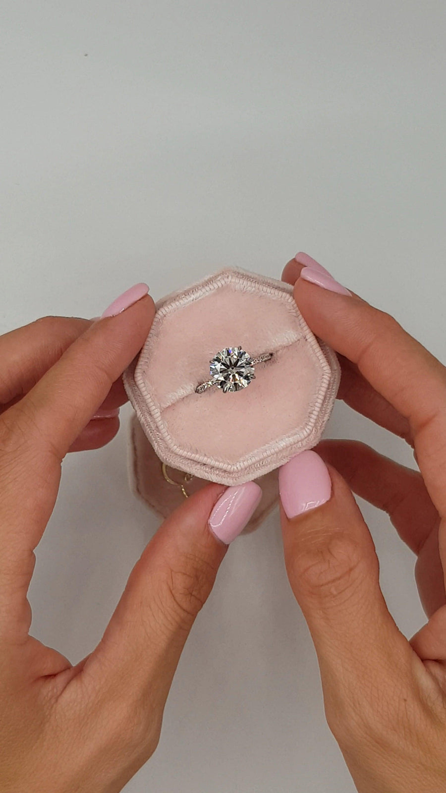 4 Carats Round Brilliant Cut Micropave Side Stones Accented Prongs Hidden Halo Diamond Engagement Ring - BenzDiamonds