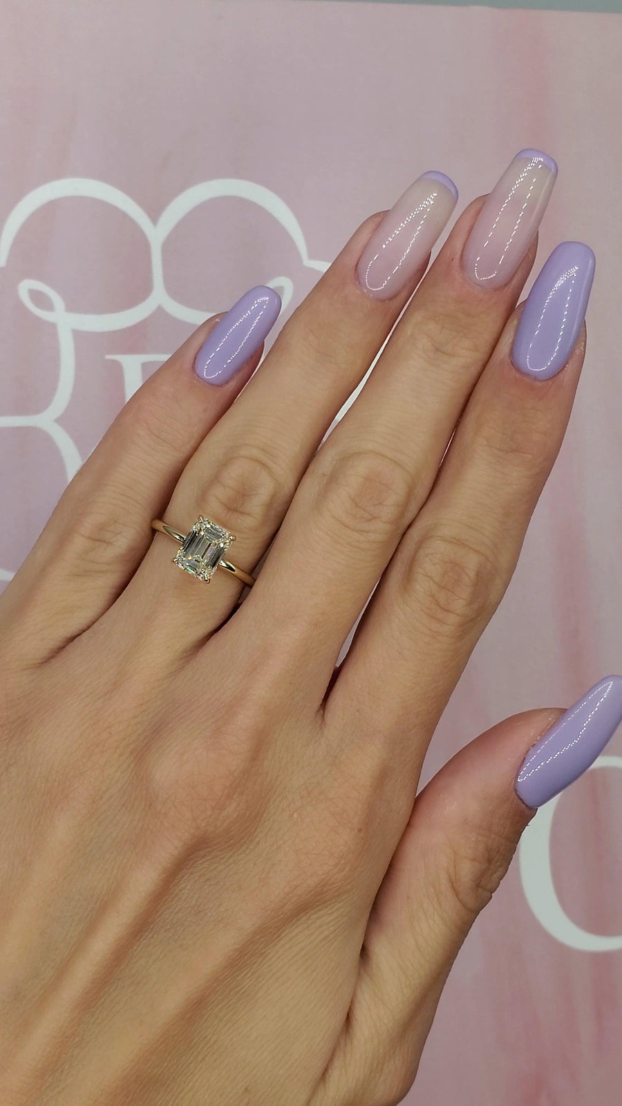 2.15 Carats Emerald Cut Solitaire Hidden Halo Diamond Engagement Ring - BenzDiamonds