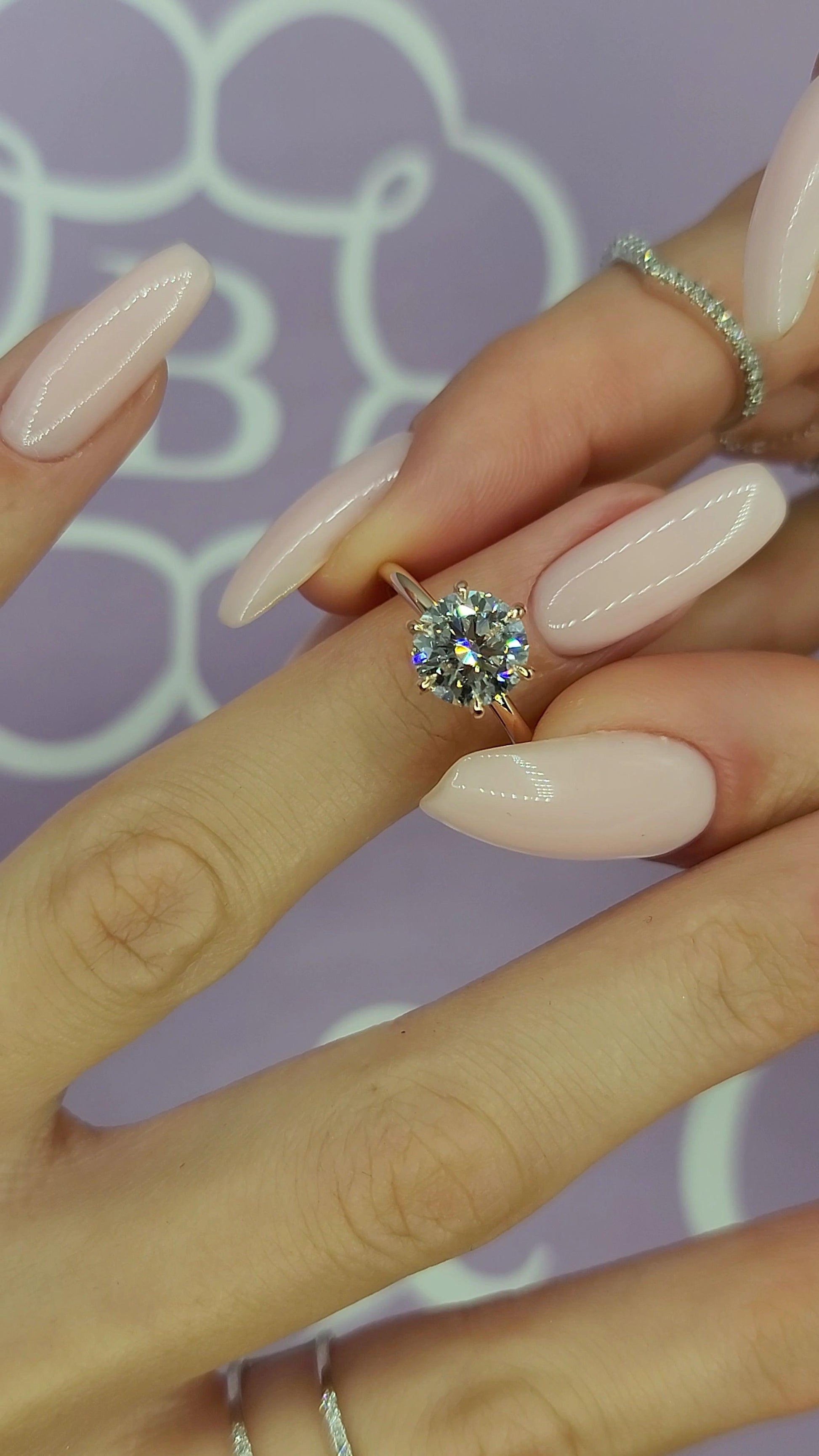 2.01 Carats Lab Grown Round Brilliant Cut Solitaire Diamond Engagement Ring in Rose Gold - BenzDiamonds
