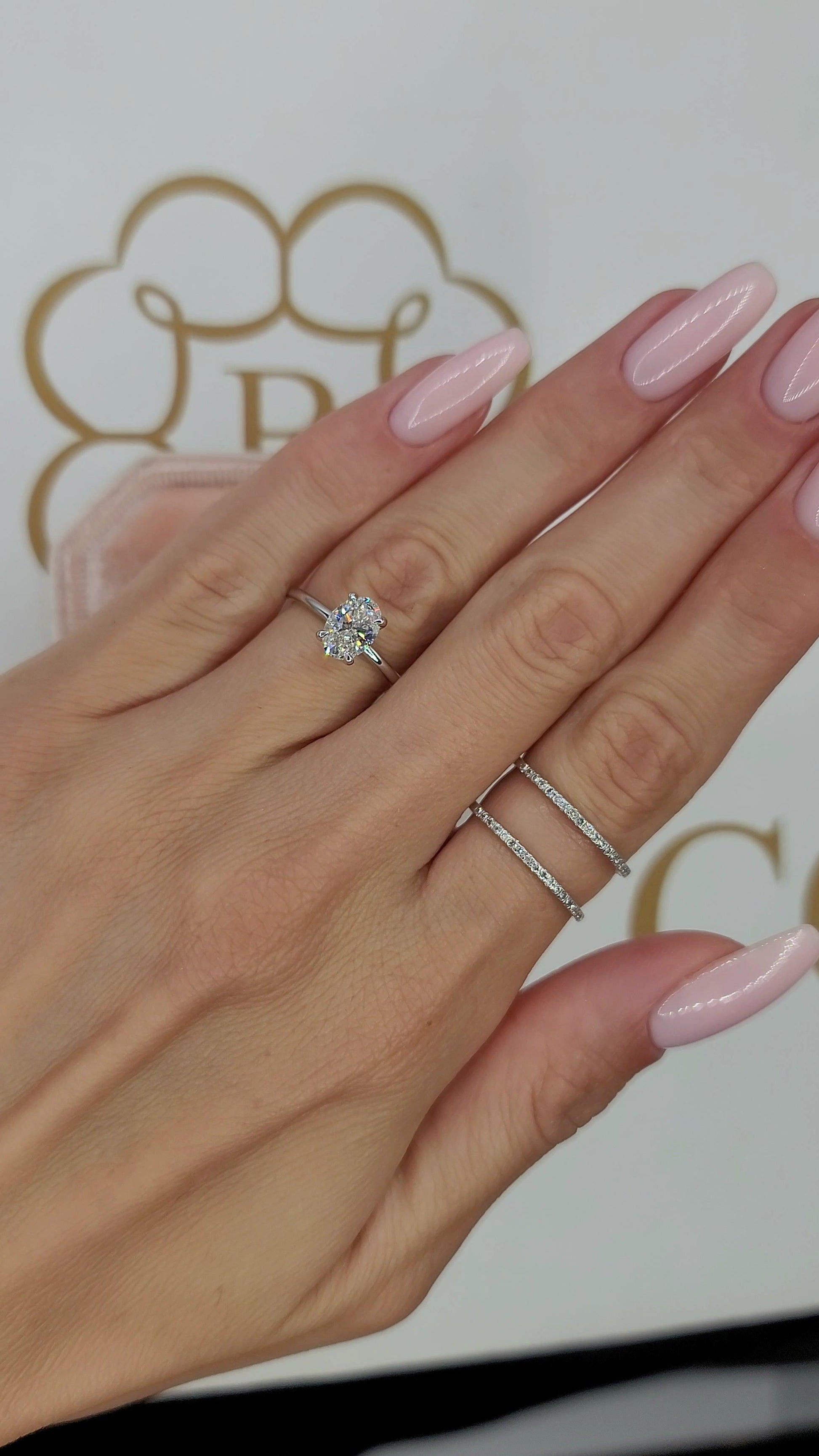 1.15 Carats Lab Grown Oval Cut Solitaire Hidden Halo Diamond Engagement Ring - BenzDiamonds