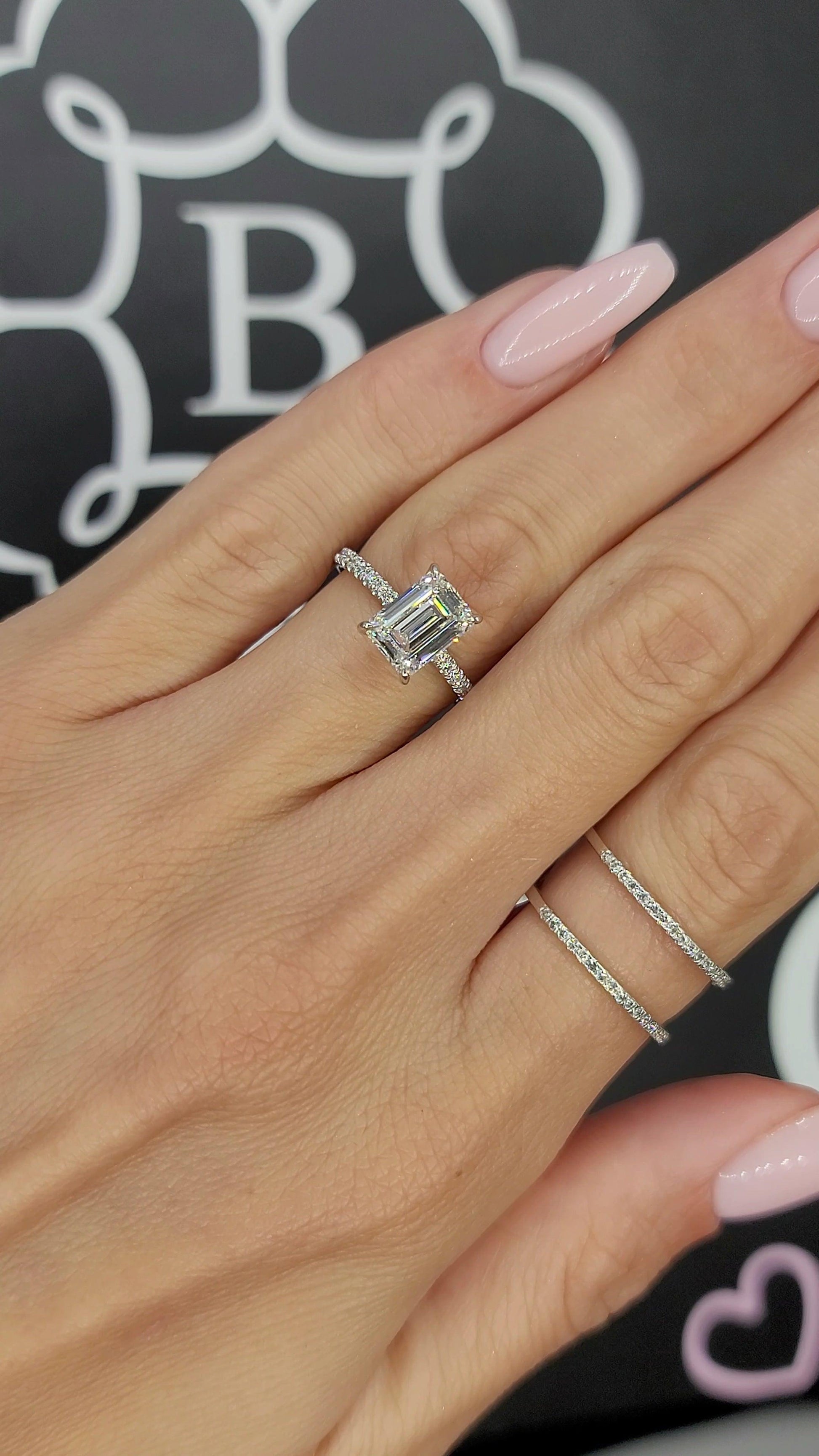 Carat Emerald Cut Diamond Engagement Ring Carats Emerald Cut