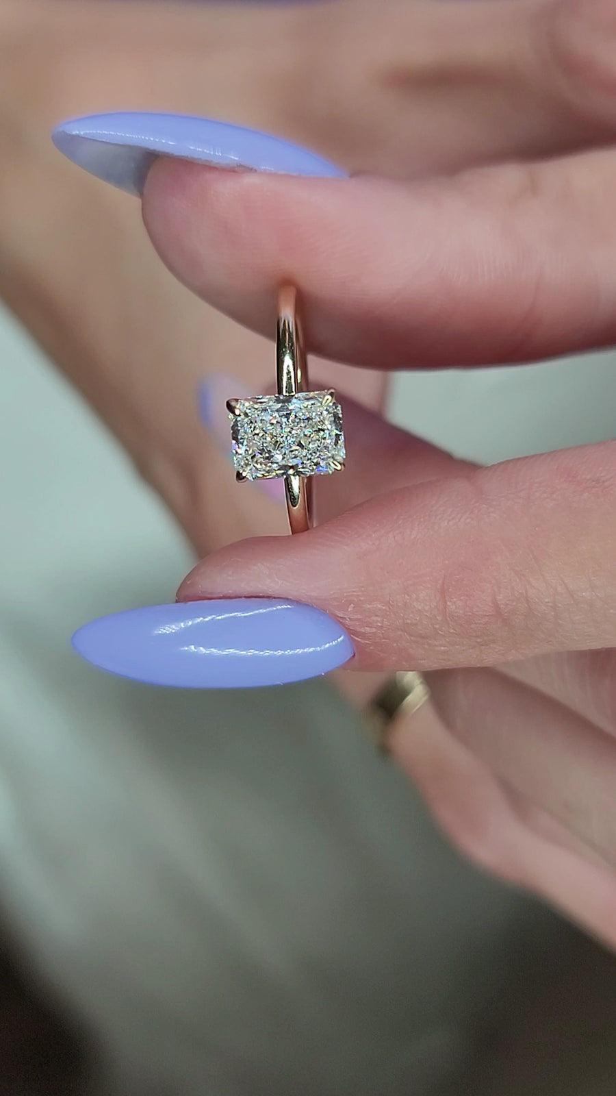 1.52 Carat Lab Grown Solitaire Radiant Cut Diamond Engagement Ring - BenzDiamonds