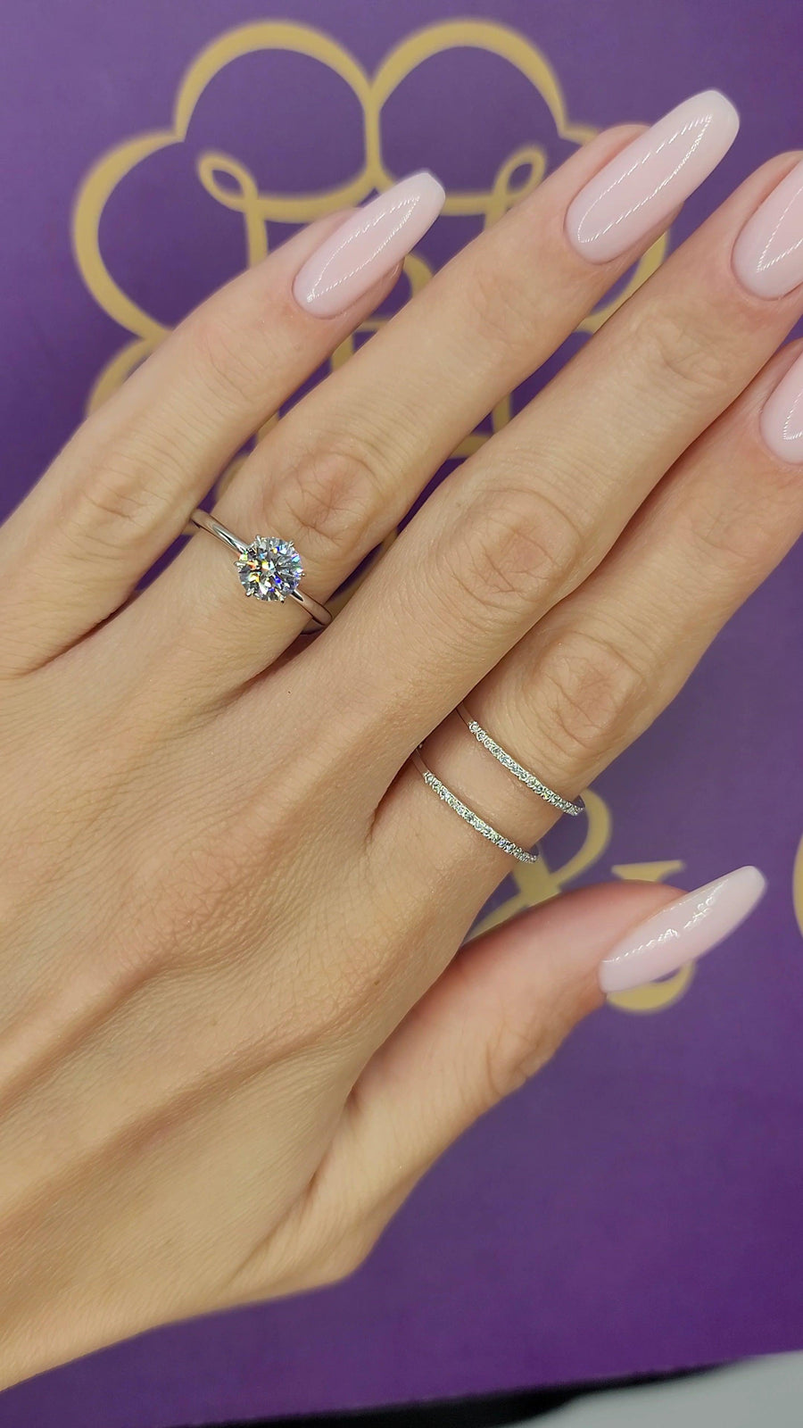 1 Carat Lab Grown Round Brilliant Cut Solitaire Diamond Engagement Ring in White Gold - BenzDiamonds