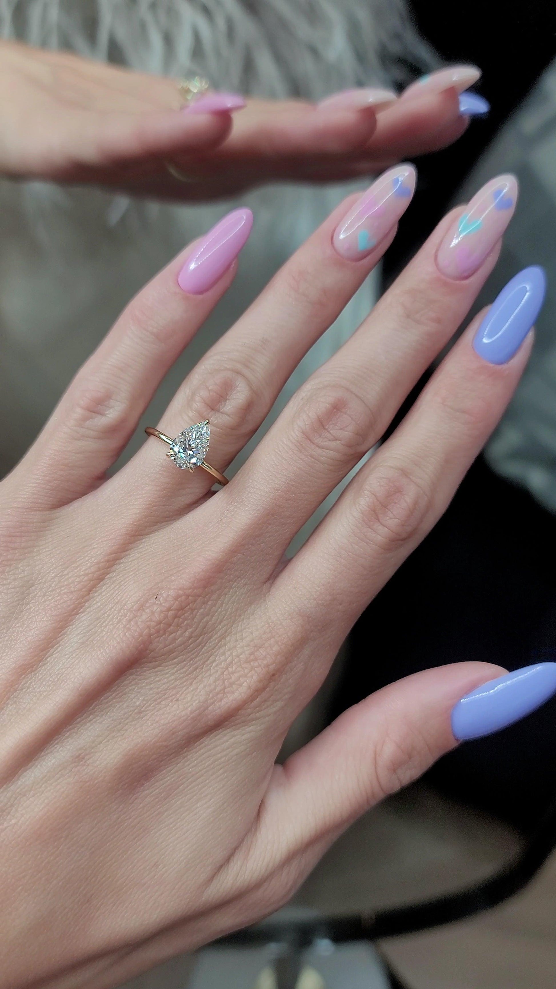 1.54 Carat Lab Grown Pear Shape Solitaire Diamond Engagement Ring - BenzDiamonds