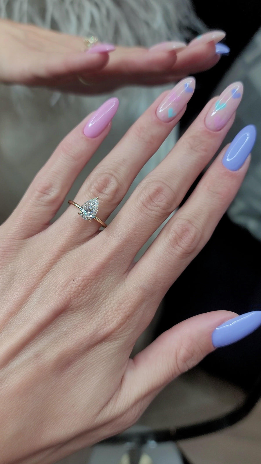 1.54 Carat Lab Grown Pear Shape Solitaire Diamond Engagement Ring - BenzDiamonds