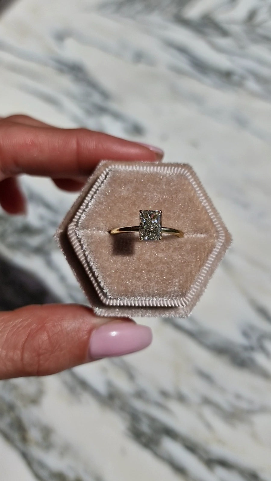 1.30 Carat Lab Grown Solitaire Radiant Cut Diamond Engagement Ring