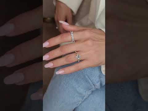1.70 Carats Lab Grown Oval Cut Spaced Side Stones Diamond Engagement Ring