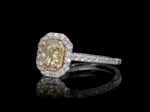 1.40 ct Fancy Intense Yellow Radiant Cut Diamond Engagement Ring
