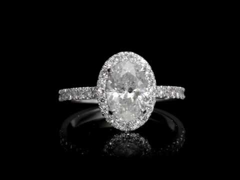 2.27 ct Oval Cut Halo Diamond Engagement Ring