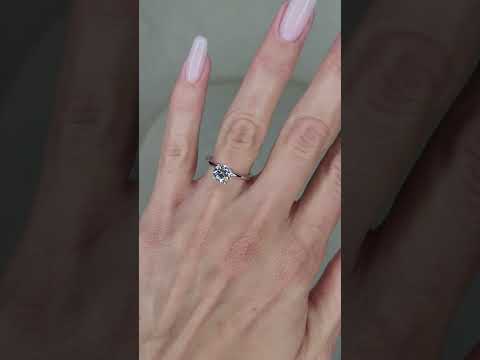 1 Carat Lab Grown Round Brilliant Cut Solitaire Diamond Engagement Ring in White Gold