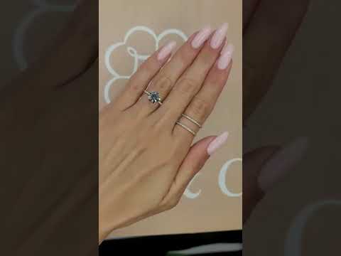 3.67 Carats Lab Grown Round Brilliant Cut Micropave Side Stones Hidden Halo Accented Prongs Diamond Engagement Ring
