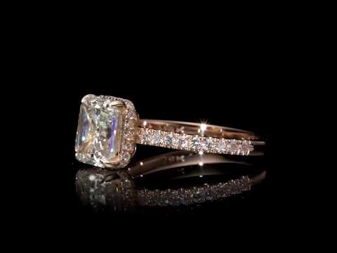 2.50 ct Radiant Cut Diamond Engagement Ring In Rose Gold