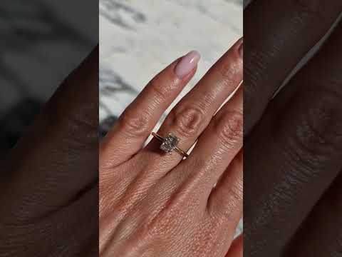 1.30 Carat Lab Grown Solitaire Radiant Cut Diamond Engagement Ring