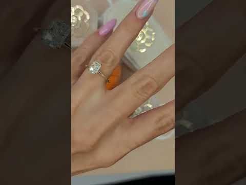 1.52 Carat Lab Grown Solitaire Radiant Cut Diamond Engagement Ring