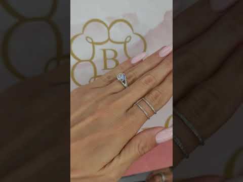 2.40 Carats Lab Grown Round Brilliant Cut Micropave Side Stones Split Shank Diamond Engagement Ring