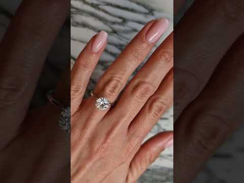 2 Carat Lab Grown Round Brilliant Cut Solitaire Diamond Engagement Ring in White Gold