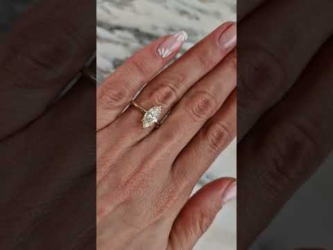 1.75 Carats Marquise Cut Solitaire Hidden Halo Diamond Engagement Ring