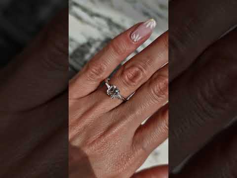 1.51 Carats Asscher Cut with Tapered Baguette Side Stones Diamond Engagement Ring