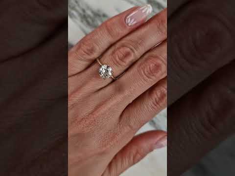 1.67 Carats Old European Cut Solitaire Diamond Engagement Ring