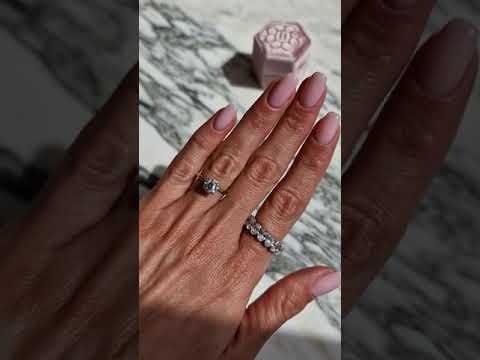 1.35 Carats Lab Grown Round Brilliant Cut Two Tone Solitaire Hidden Halo Diamond Engagement Ring