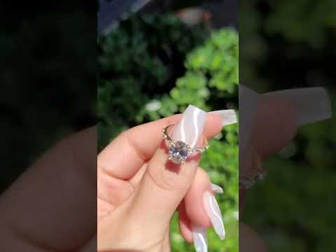 2.19 Carats Lab Grown Oval Cut Spaced Side Stones Diamond Engagement Ring