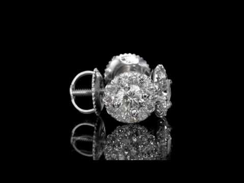 0.80 ct Round Brilliant Cut Diamond Stud Earrings