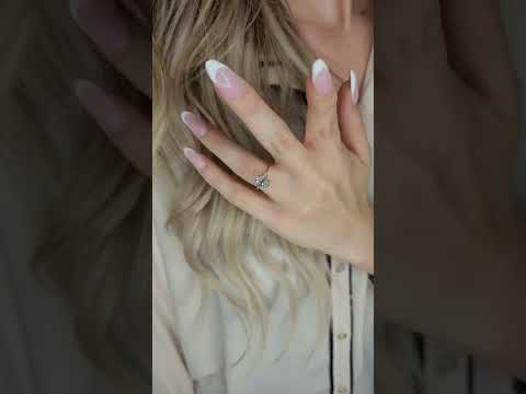 1.72 Carats Lab Grown Oval Cut with Pear Shape Side Stones Diamond Engagement Ring in Rose Gold